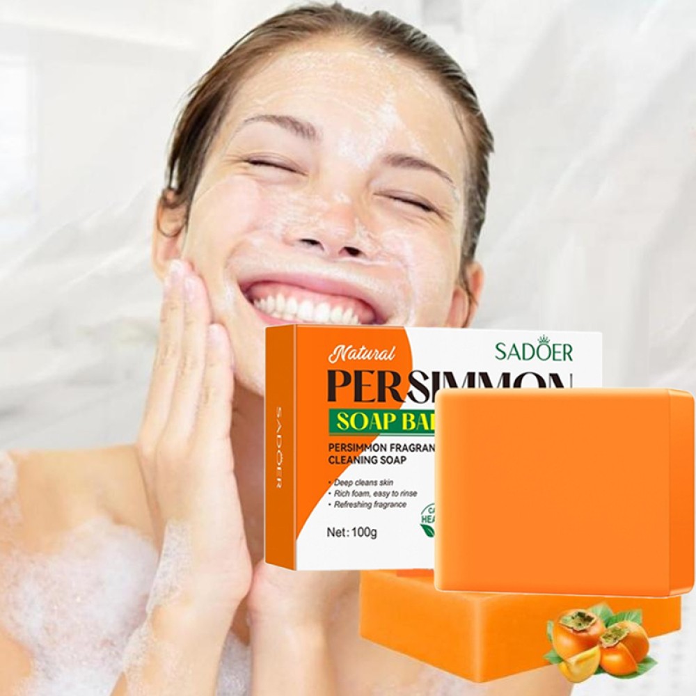 1-5PCS Natural Persimmon Soap Bar Body Odor Control Deodorant Soap for Men&Women