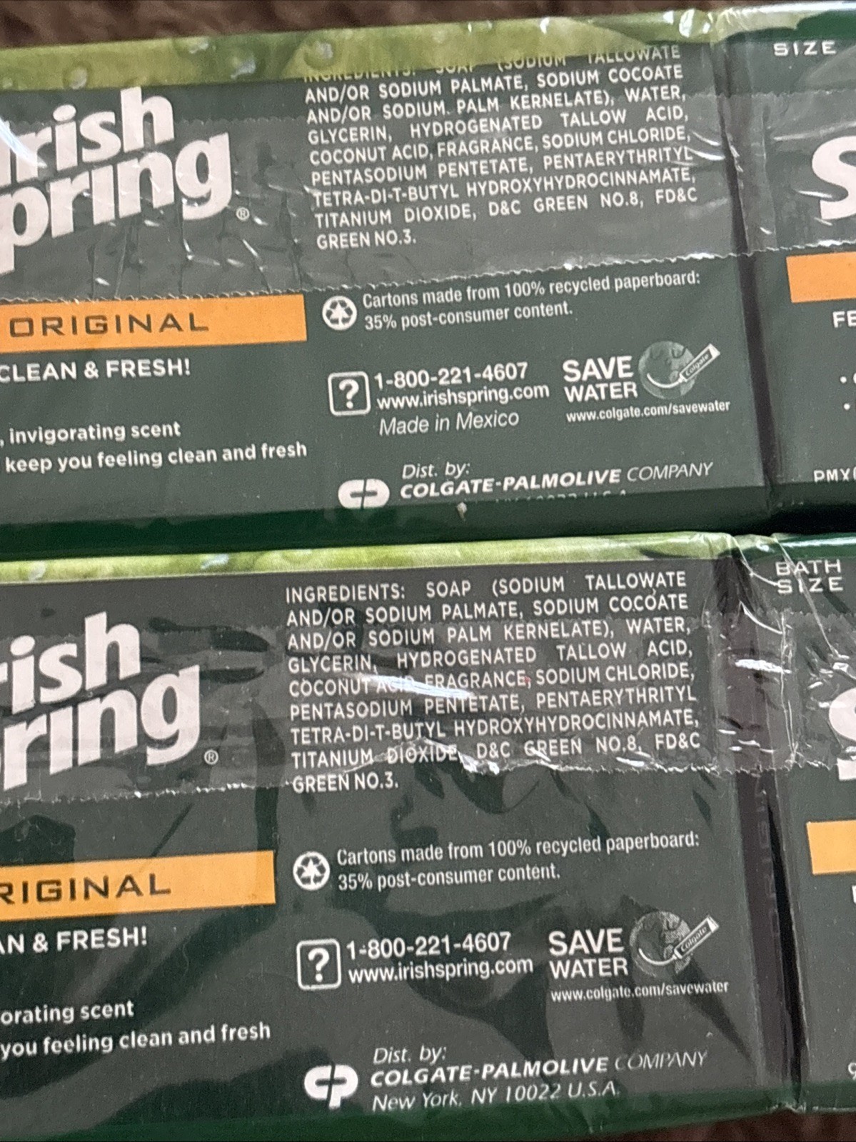 12 Irish Spring Original Clean Bar Soap 3.7 oz Each – No Flaxseed or Linseed Oil