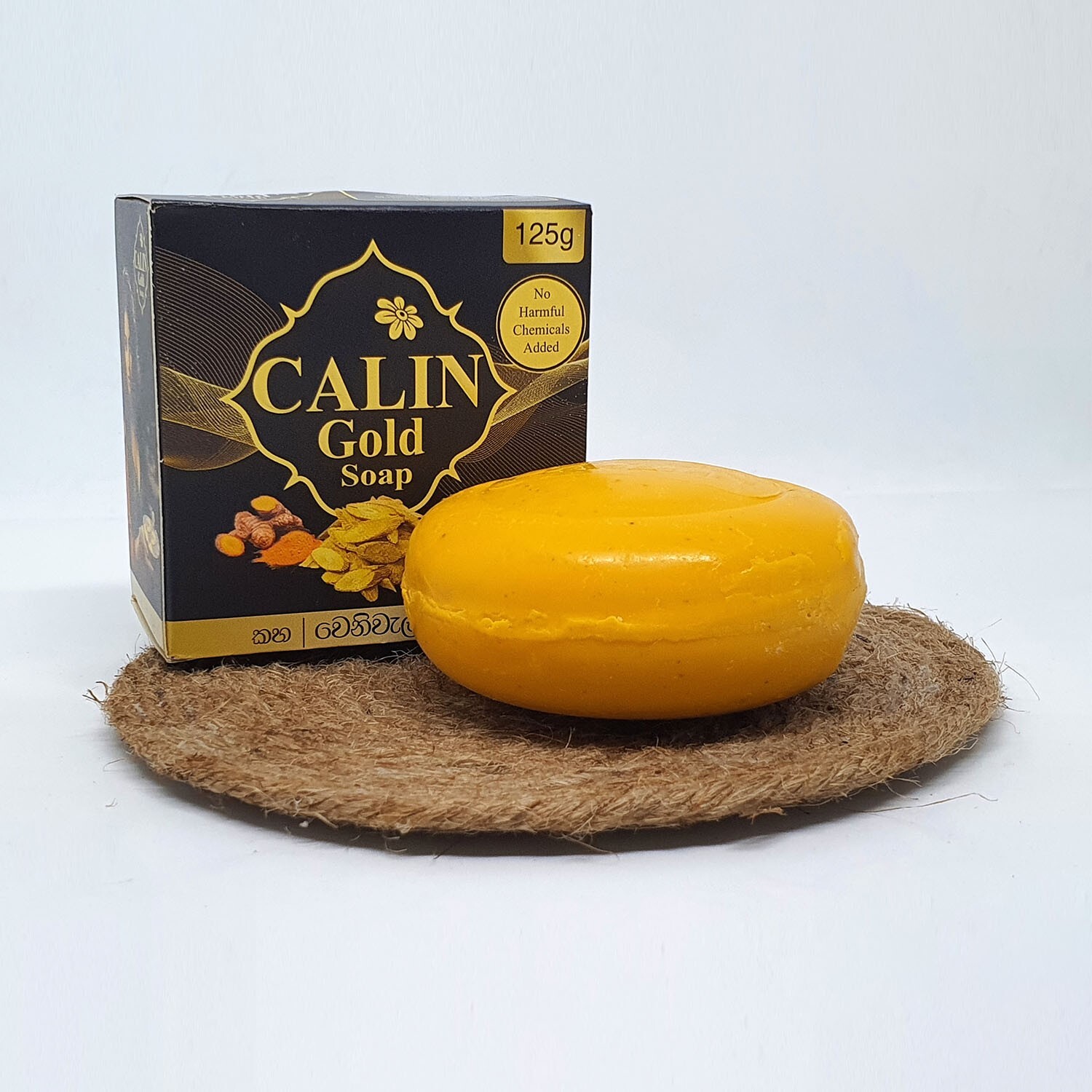CALIN Gold Beauty Soap with Pure Natural Ceylon Turmeric Venivel Sandalwood 125g