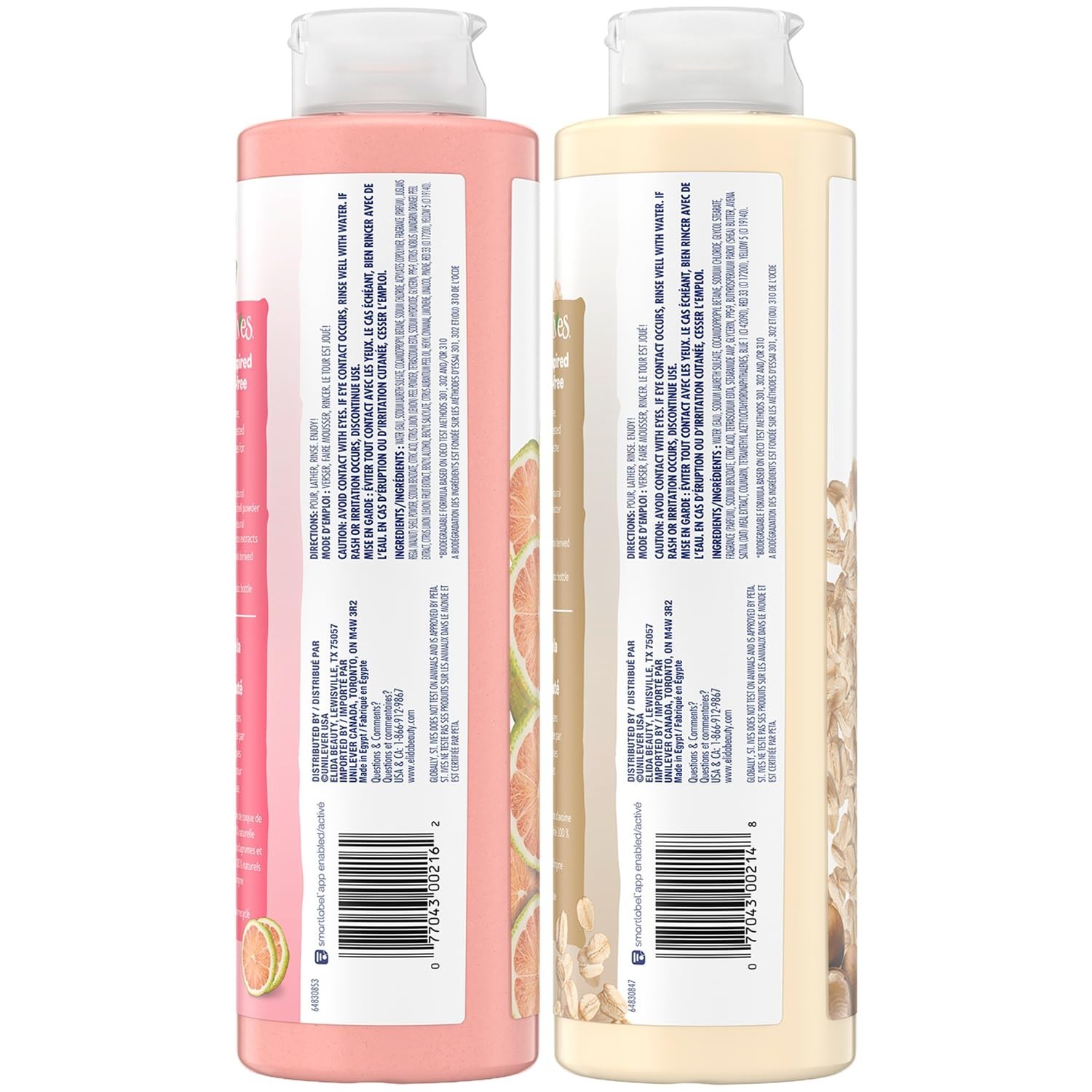 St. Ives Body Wash Variety 2-Pack – Soothing Oatmeal & Shea Butter + Exfol