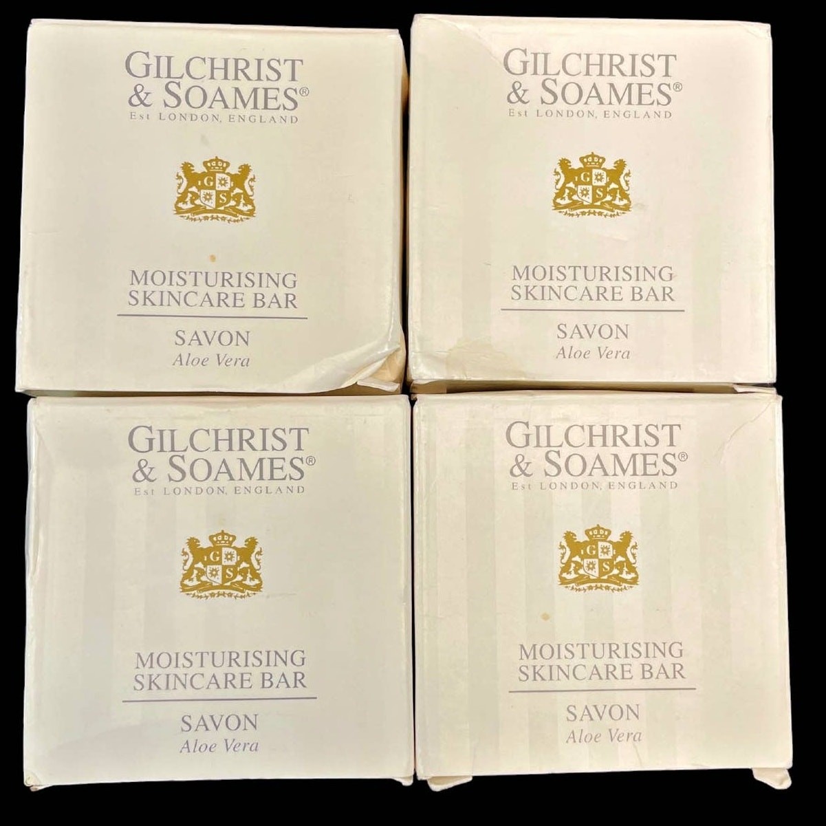 Gilchrist & Soames Moisturizing Skincare Luxury Soap Savon Aloe Vera NIB Set 4