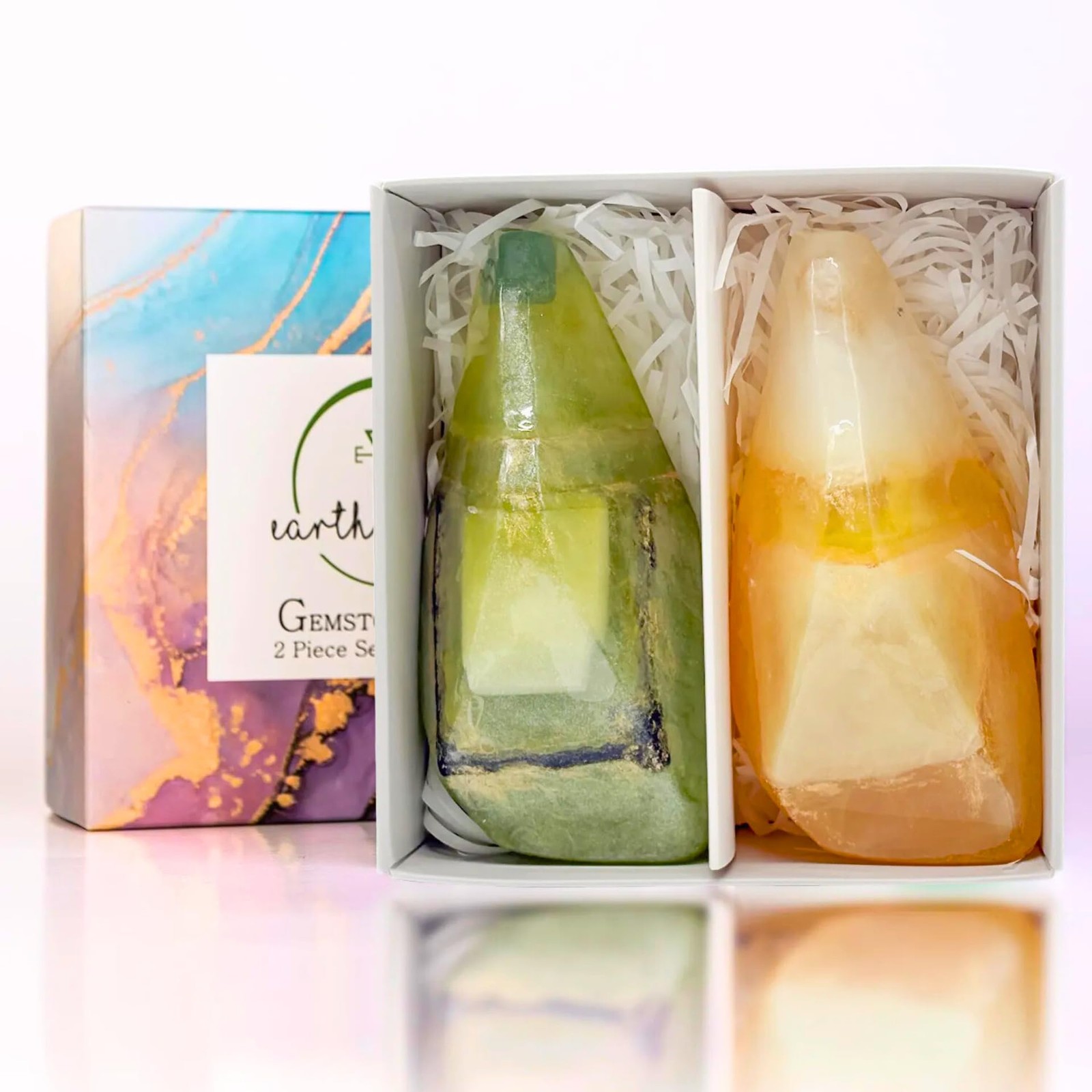 Earth & Home Rock Soap Set of 2- Gemstone Soaps with Real Crystals Inside- De…