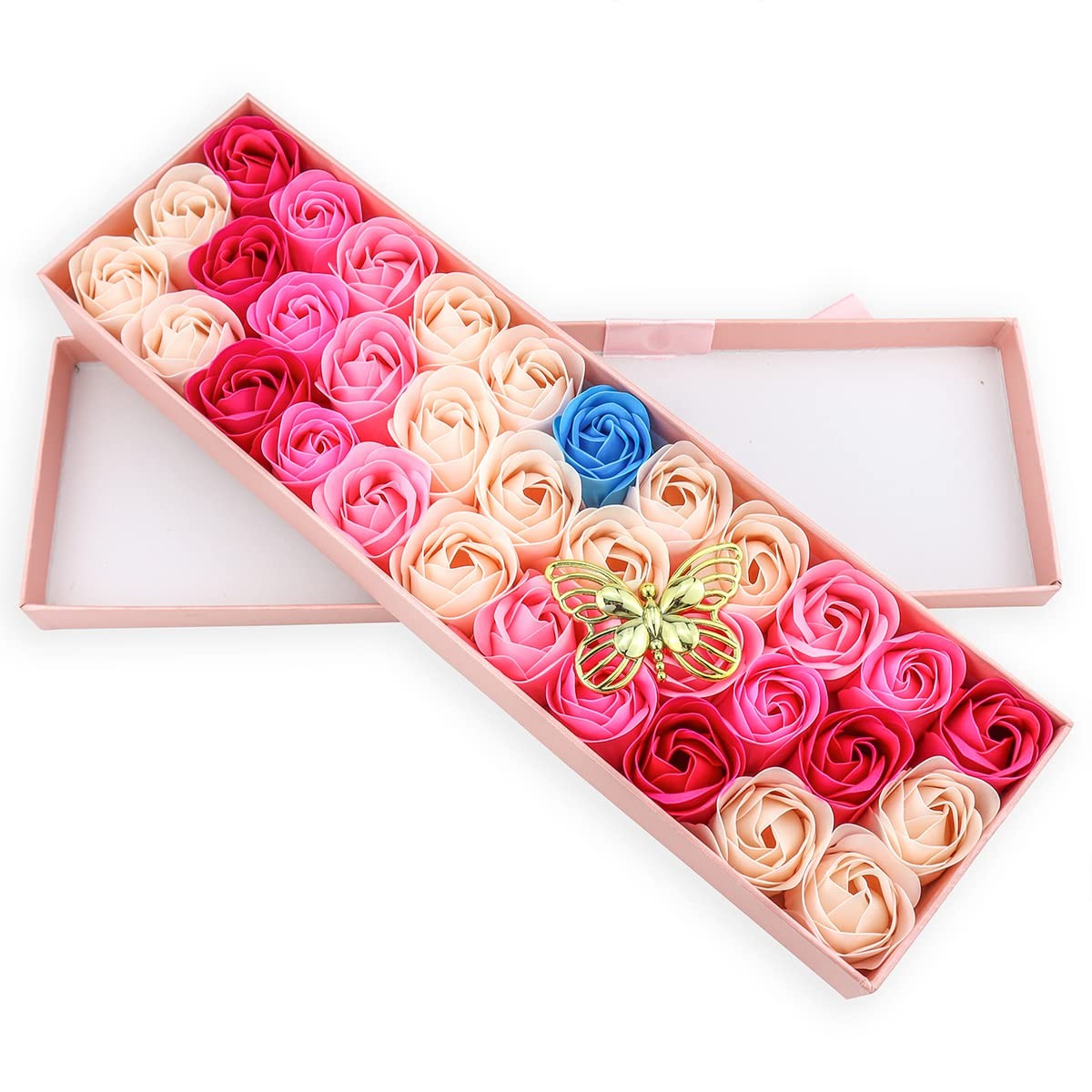 33 PCS Floral Scented Bath Soap Rose Flower Petals, Plant Essential Oil Rose …