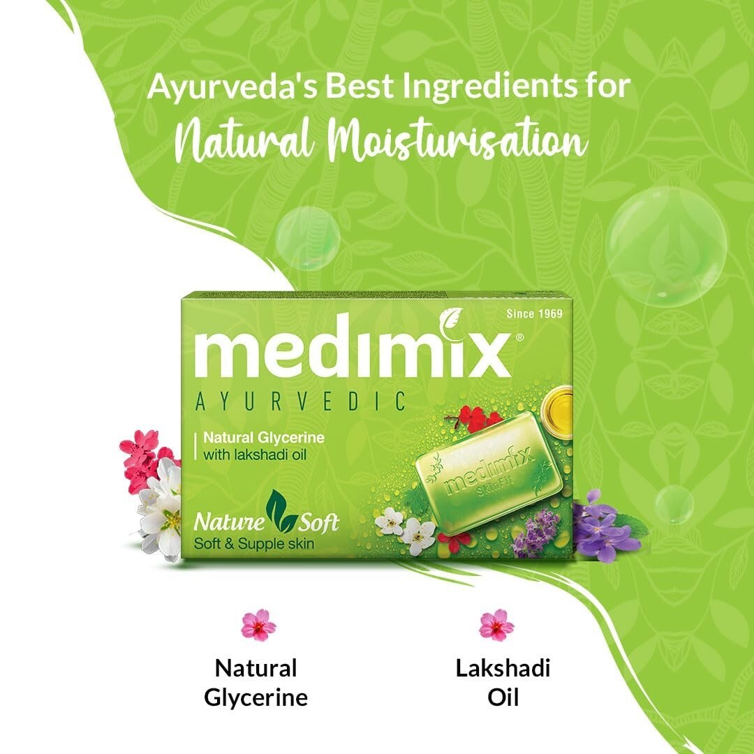Medimix Ayurvedic Natural Glycerine Bathing Soap 125g Buy 4 Get 1 (Pack of 5)
