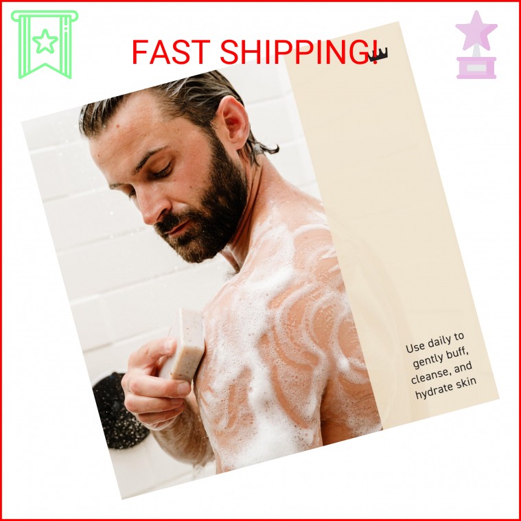 Cremo Exfoliating Body Bar for Men, Italian Bergamot Scent, Multi-Layered Fragra