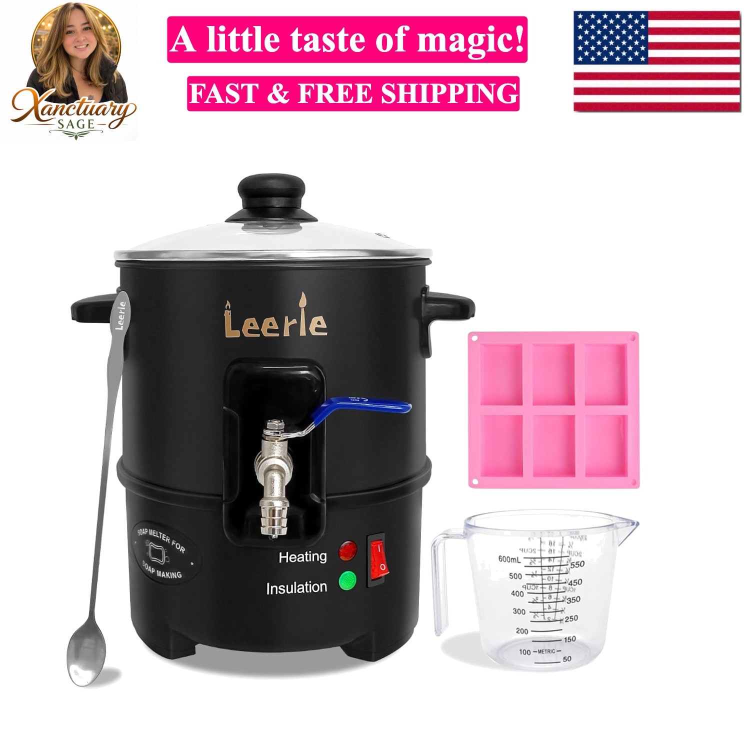 S4 Soap Melter, 8Lbs Soap Base Melting Pot with One-Touch Start & Heating Cor…