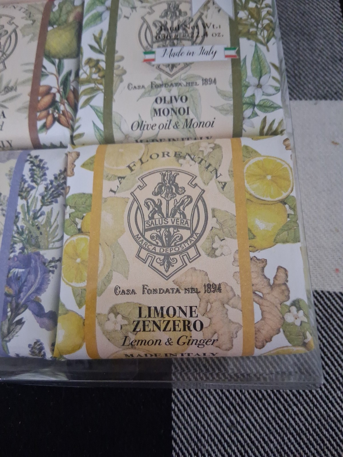 La Florentina Italian Luxury Bar Soap 6pack Lavender Pomegranate Fig Lemon &more
