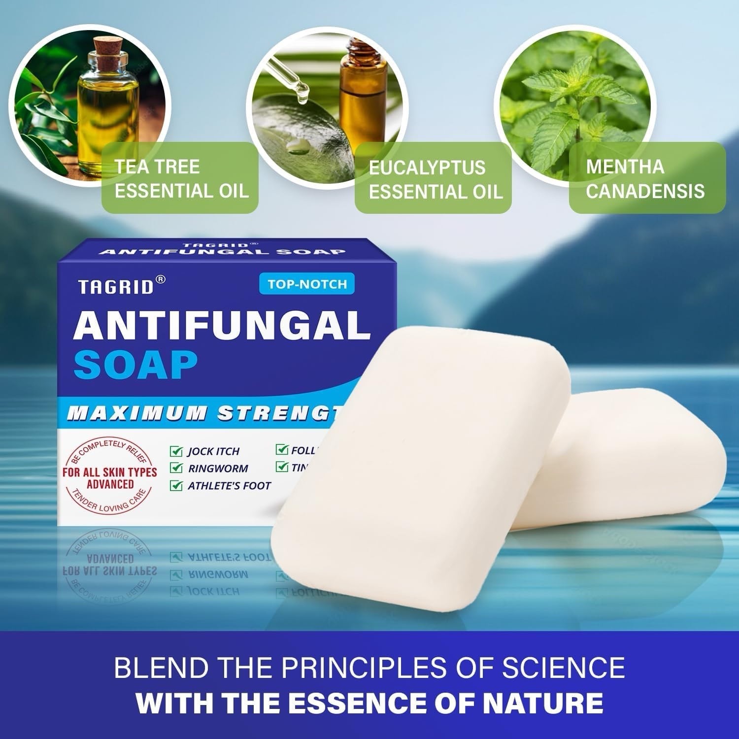 4 oz Antifungal Soap with Tea Tree Oil Antifungal Bar Soothing Care Itch Relief