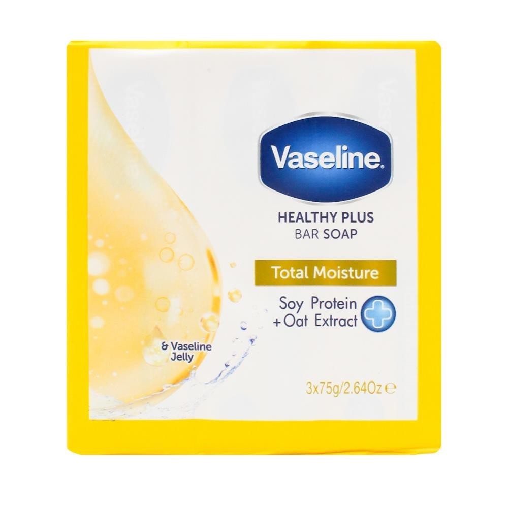 24 x VASELINE 75g HEALTHY PLUS BAR SOAP TOTAL MOISTURE SOY PROTEIN + OAT EXTRACT