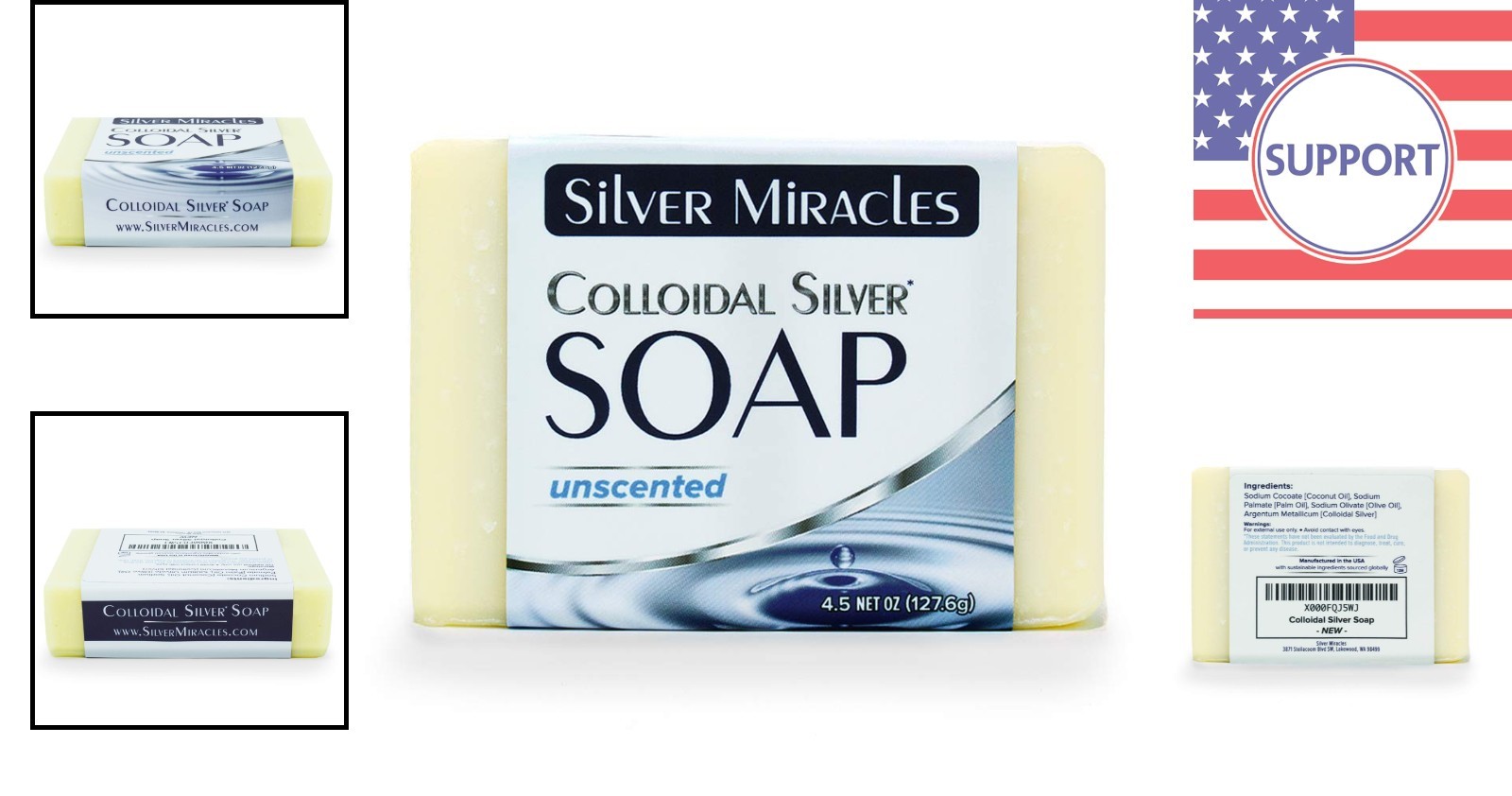 Versatile Natural Colloidal Silver Soap for Face & Body – 4.5 oz Handmade Bar
