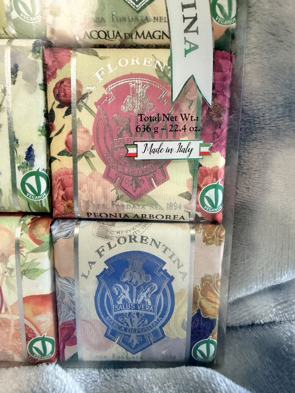 La Florentina ~ Magnolia, Iris, Pomegranate, Citrus, Lavender Peony Bar Soap Set