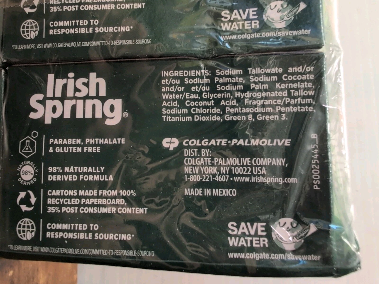 Irish Spring Bar Soap 20 Pack Old Formula *No Linseed* 3.7 oz Bars Sealed 74 oz