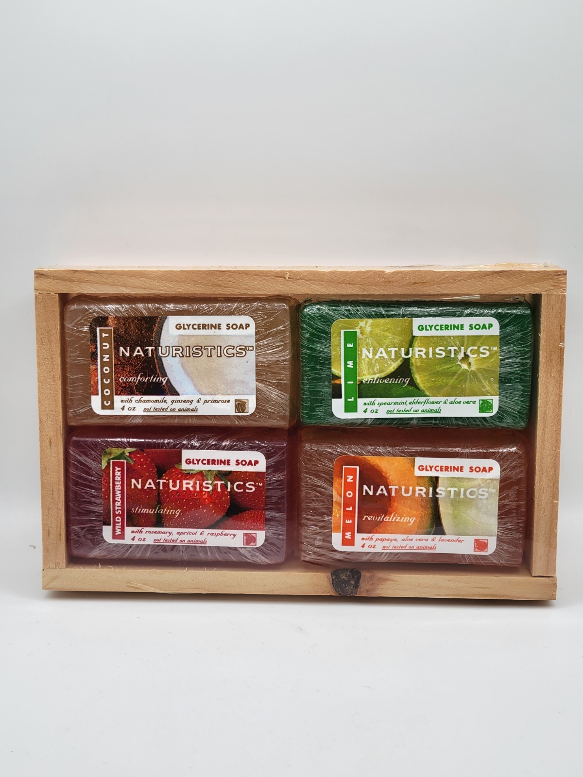 Vintage Naturistics Glycerine Bar Soap Set Coconut Wild Strawberry Lime Melon