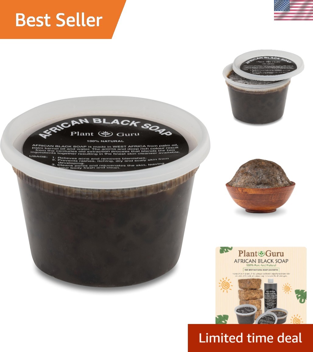16 oz African Black Soap – Hydrating Face & Body Cleanser with Shea Butter