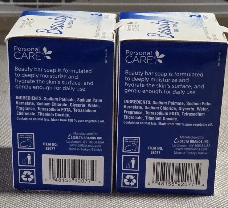 Lot of 2 Personal Care Deeply Moisturizing Beauty Bar Soap 4 Bars 3 oz each DBF