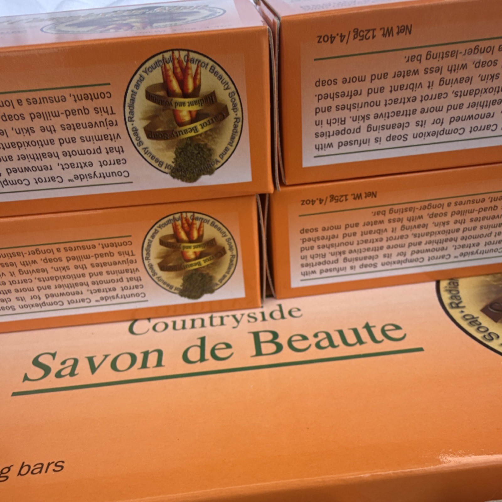 Countryside Quad-Milled Carrot Extract Savon de Beaute Beauty Bar 125g