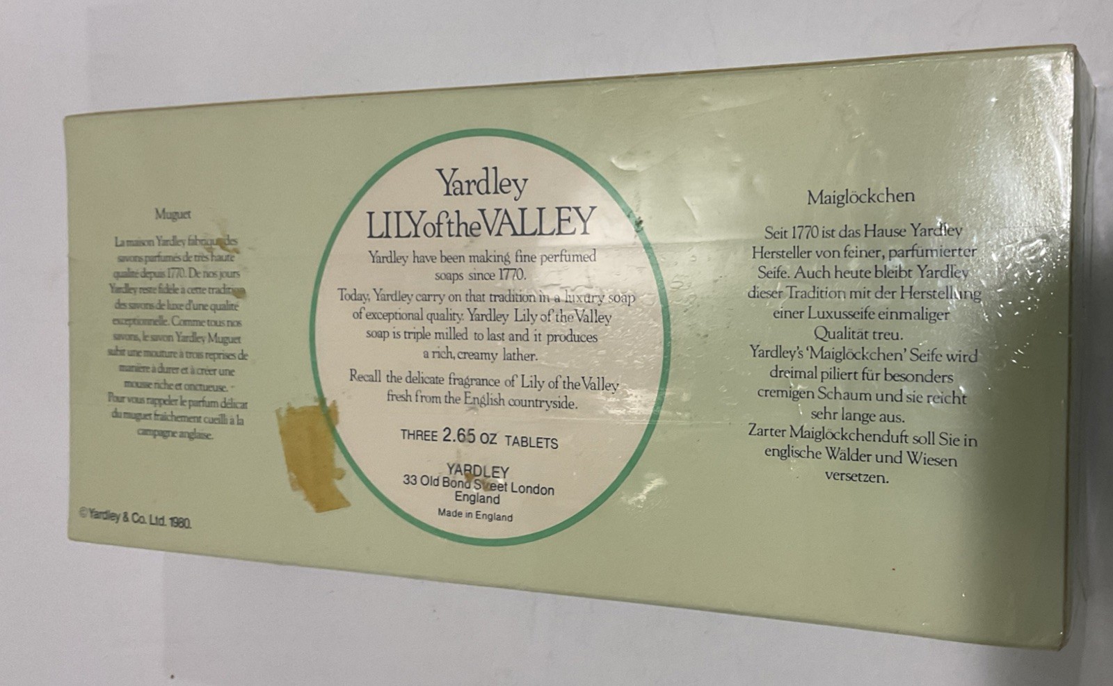 YARDLEY Vintage Lily of the Valley Perfumed Soap 3 Bars 2.65 oz Each