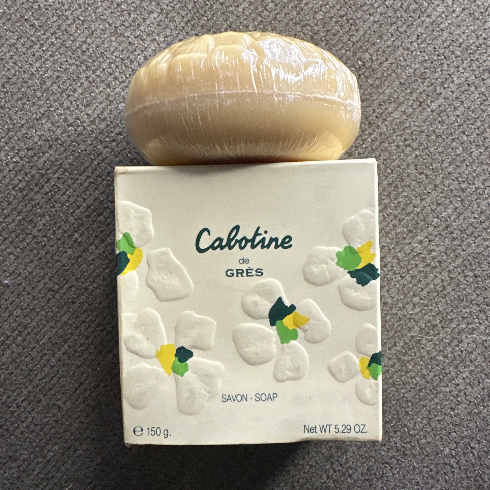 1 SEALED Vintage Lot of 2 Cabotine Gres Soap 1.0 + 5.29 Oz New Discontinued