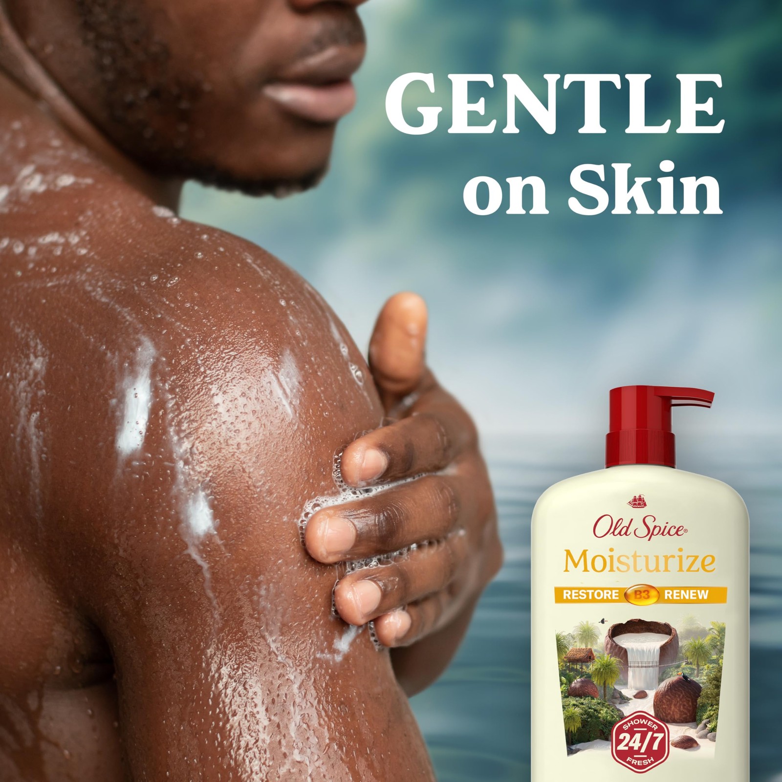 Old Spice Cleansing Body Wash for Men, 24/7 30 Fl Oz (Pack of 4), Beige