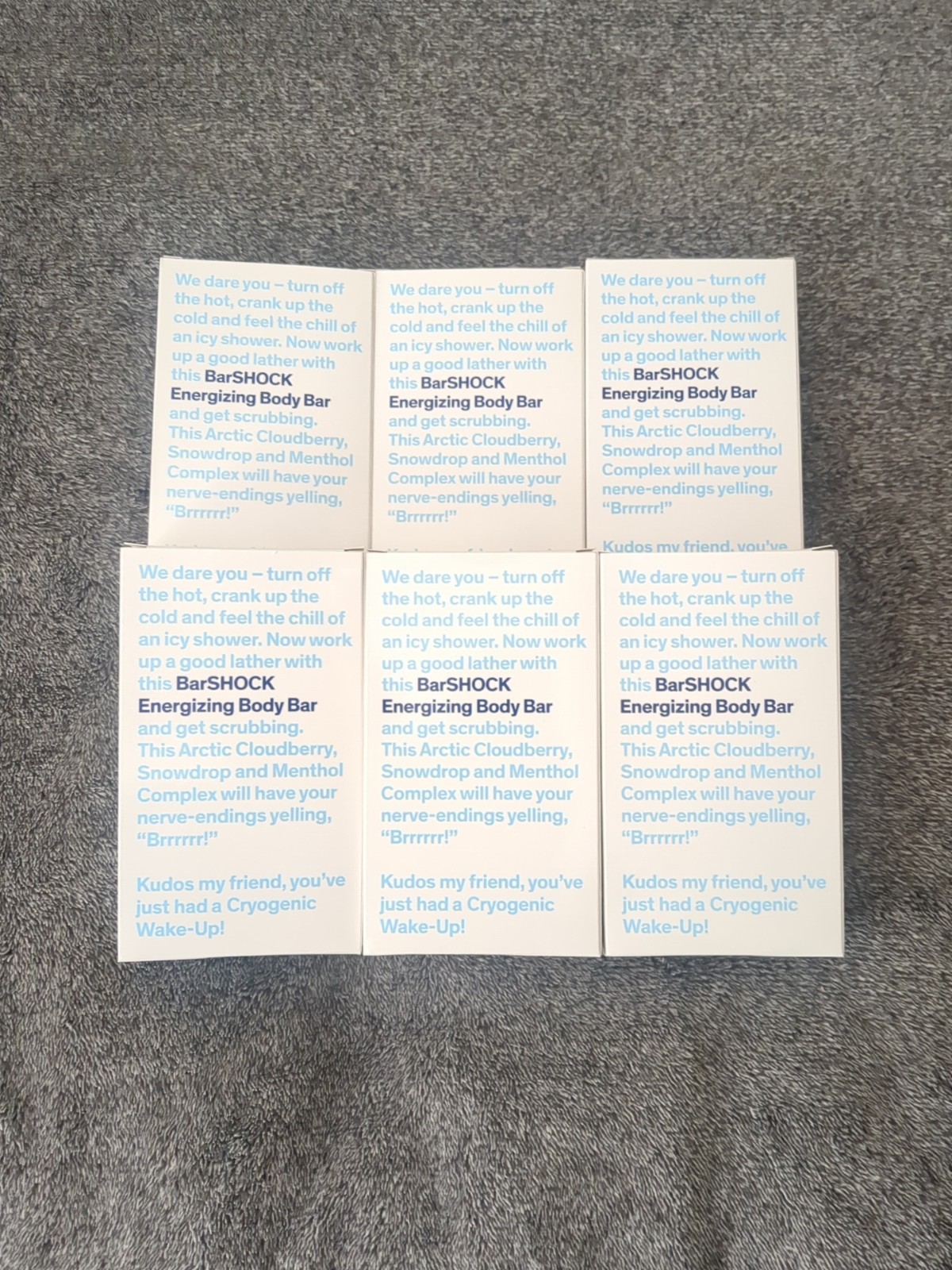 (6) Zest®️ Brrrrr! Bar SHOCK Body Bars with Arctic Cloudberry, Snowdrop &Menthol