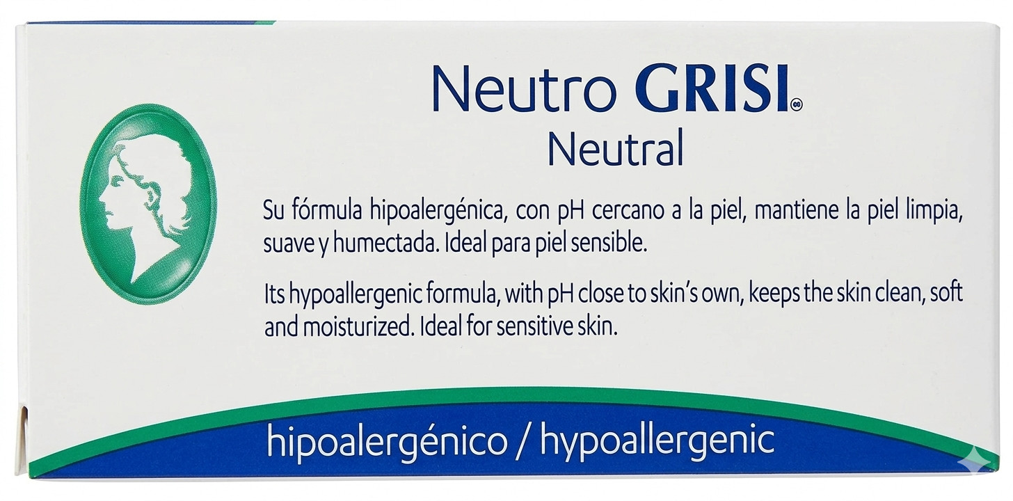 GRISI NEUTRAL NEUTRO SOAP Balancing 3.5 oz Scent Bar Hand Face Jabon 1 Pack