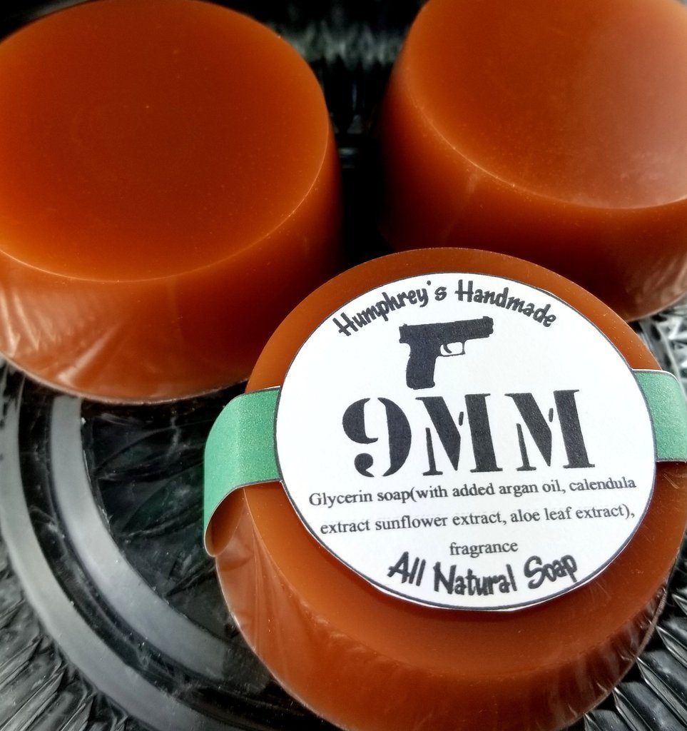 9MM Coffee and Leather Shave & Shampoo Soap Men’s Puck Round Glycerin Bar