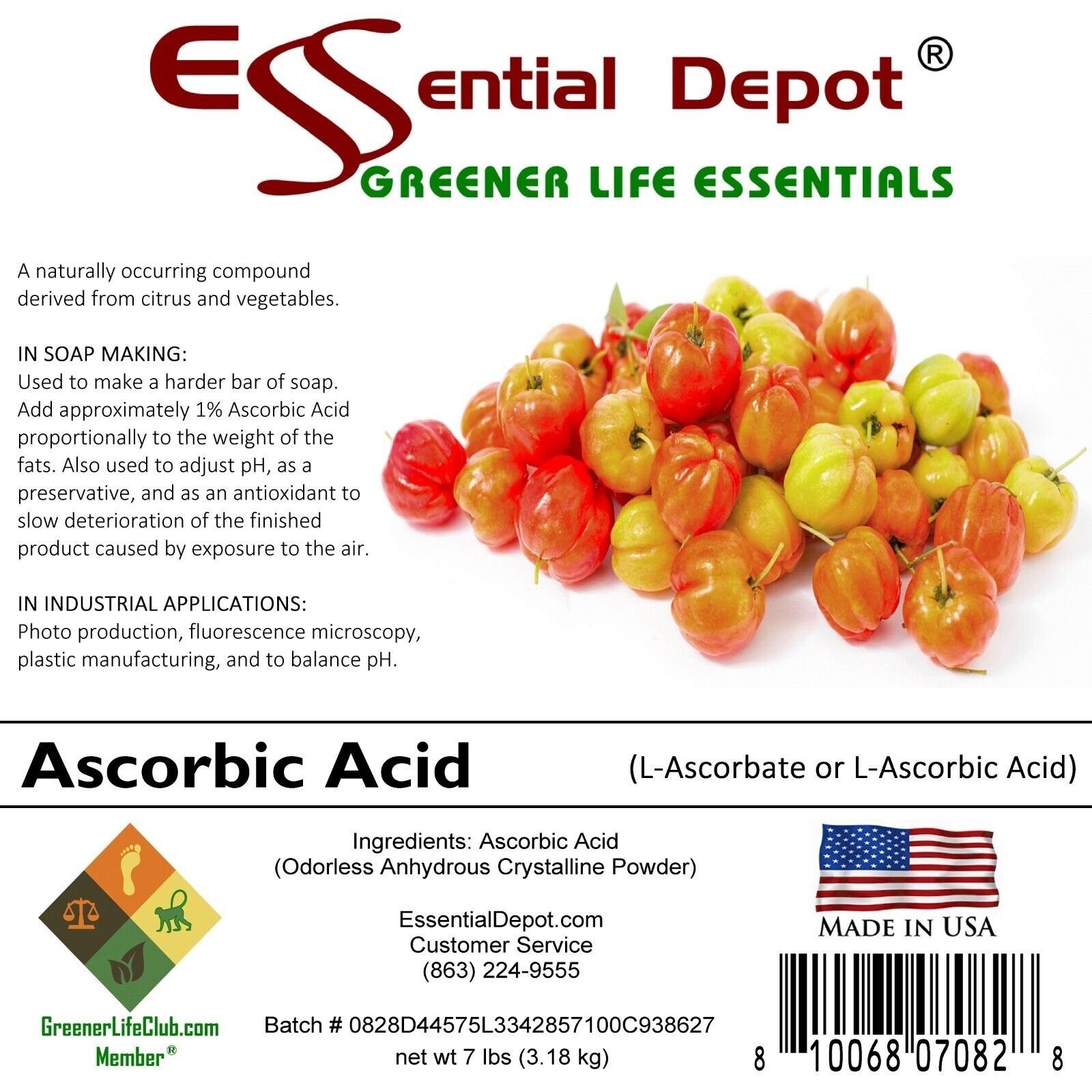 7lbs. Vitamin C Ascorbic Acid