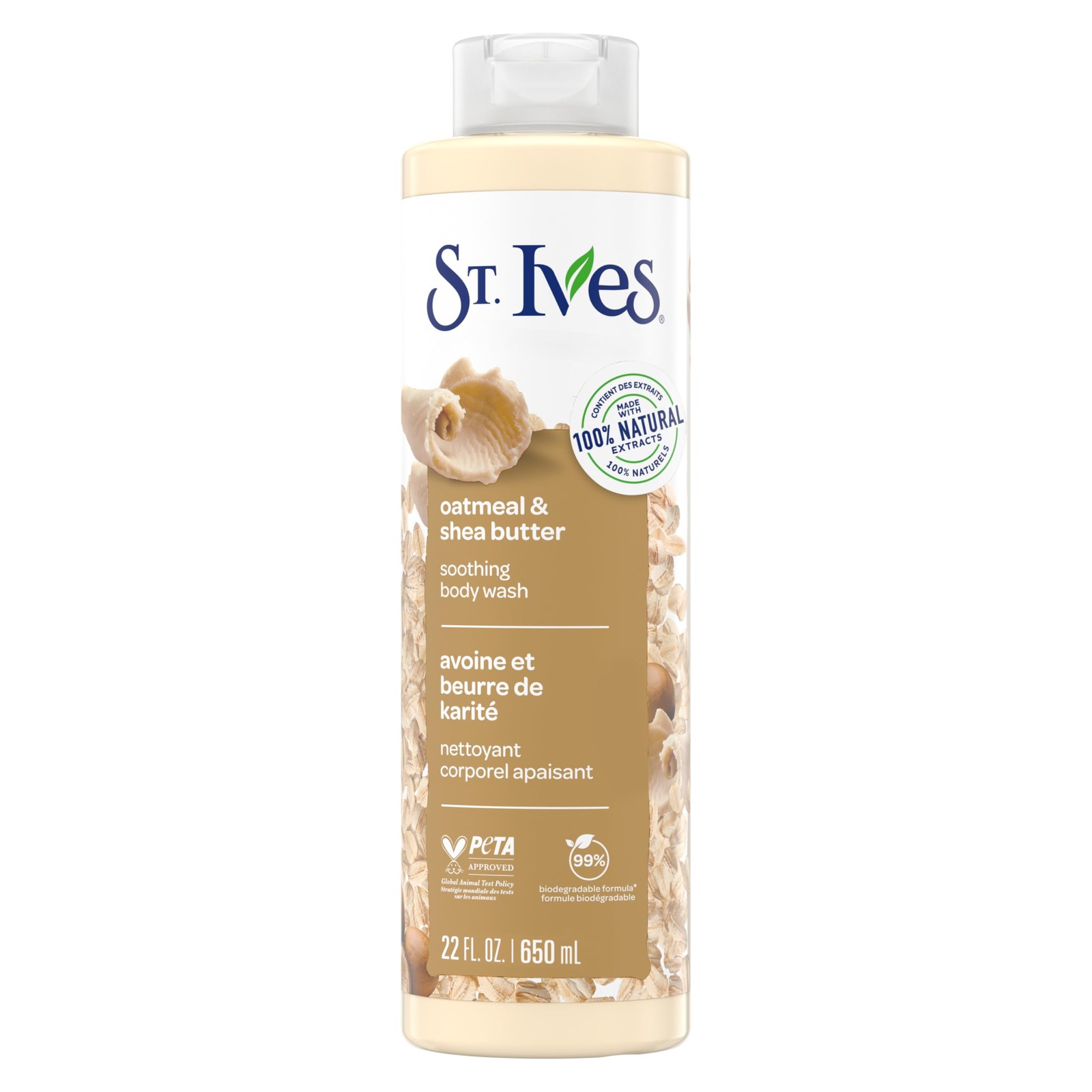 St. Ives Oatmeal & Shea Butter Body Wash | 22 Fl Oz (Pack of 1), No Color