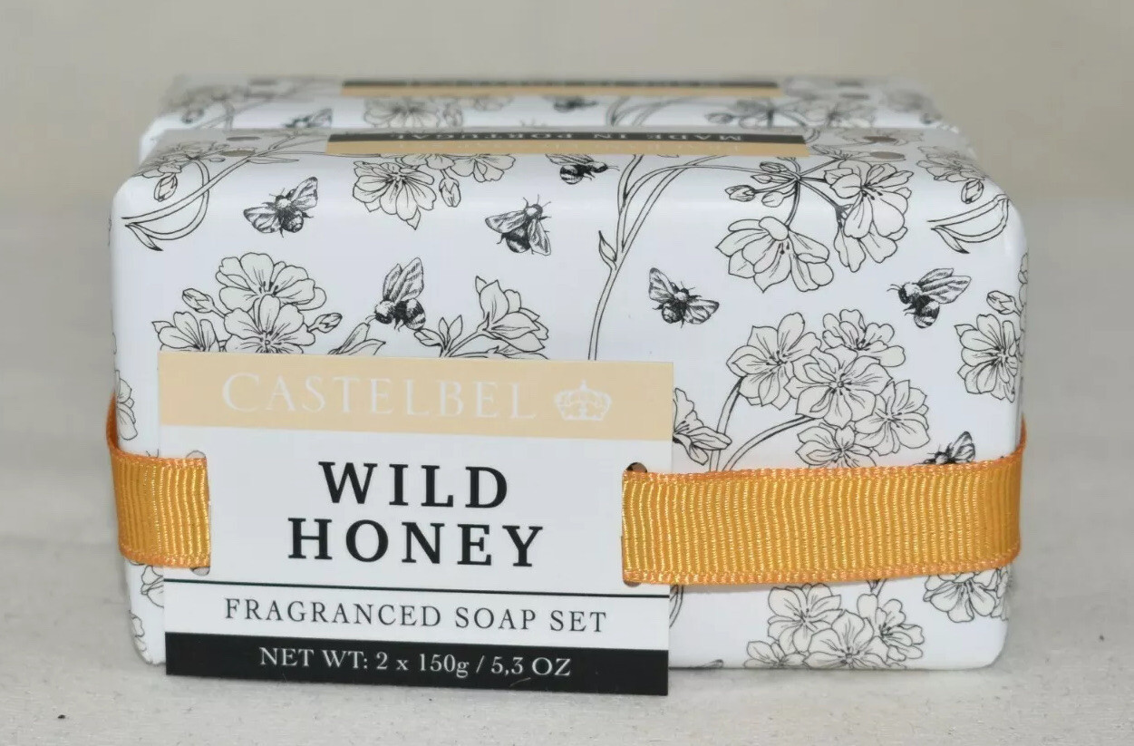 1 Set of 2 CASTELBEL Wild Honey Fragranced Soap Set Made in Portugal