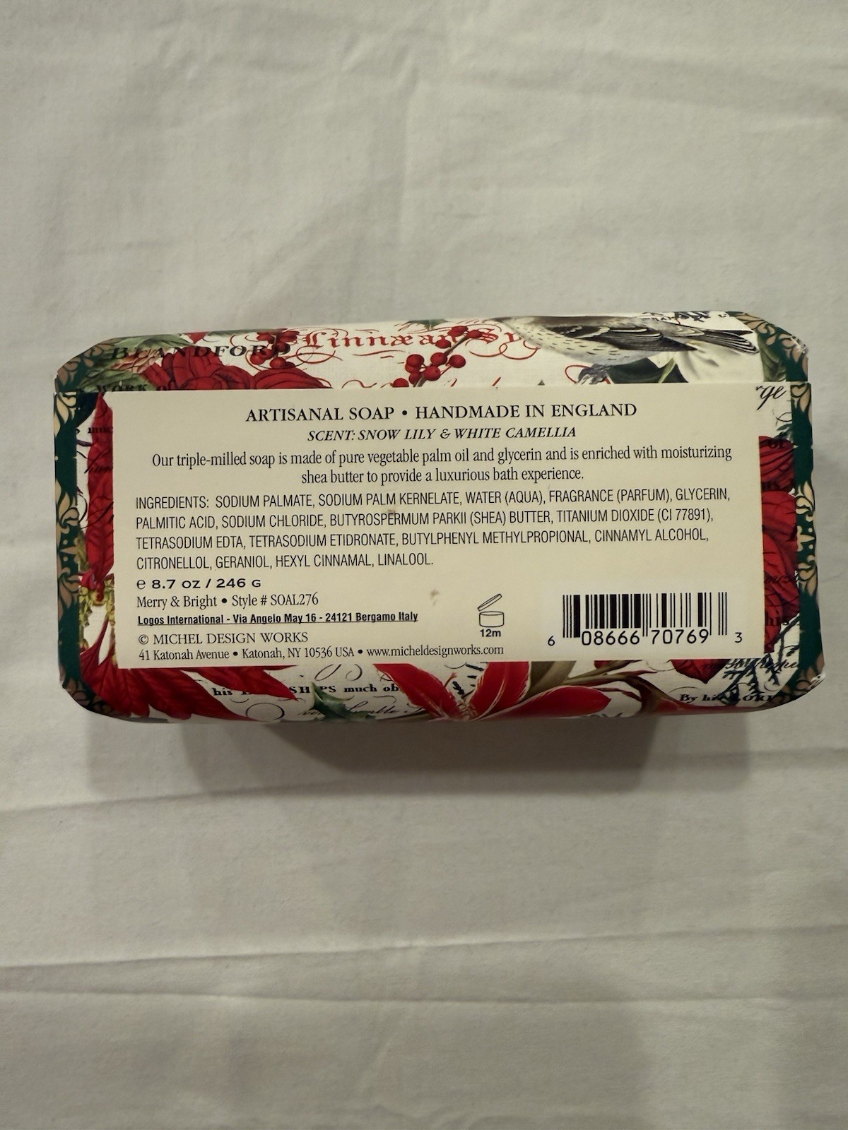 Michel Design Works Merry & Bright Shea Butter Soap Snow Lily 8.7 oz