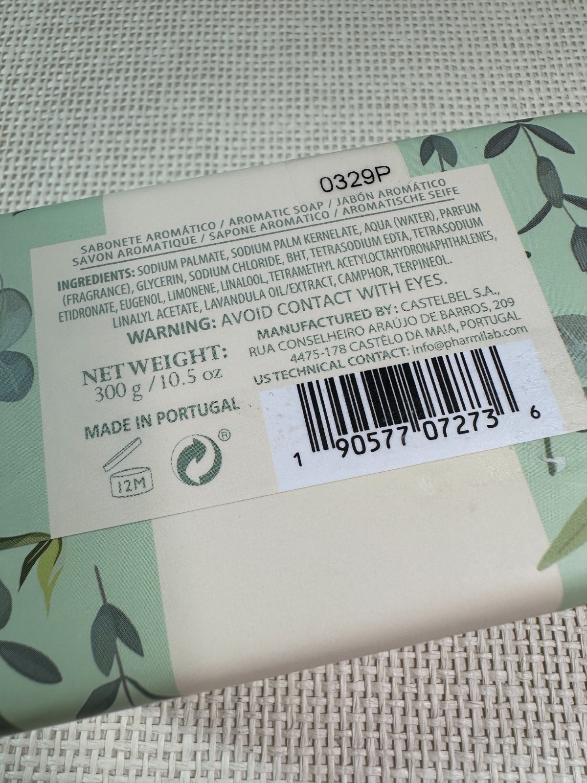 Casa Dos Aromas | Triple Milled Soap | 10.5 OZ | Made in Portugal