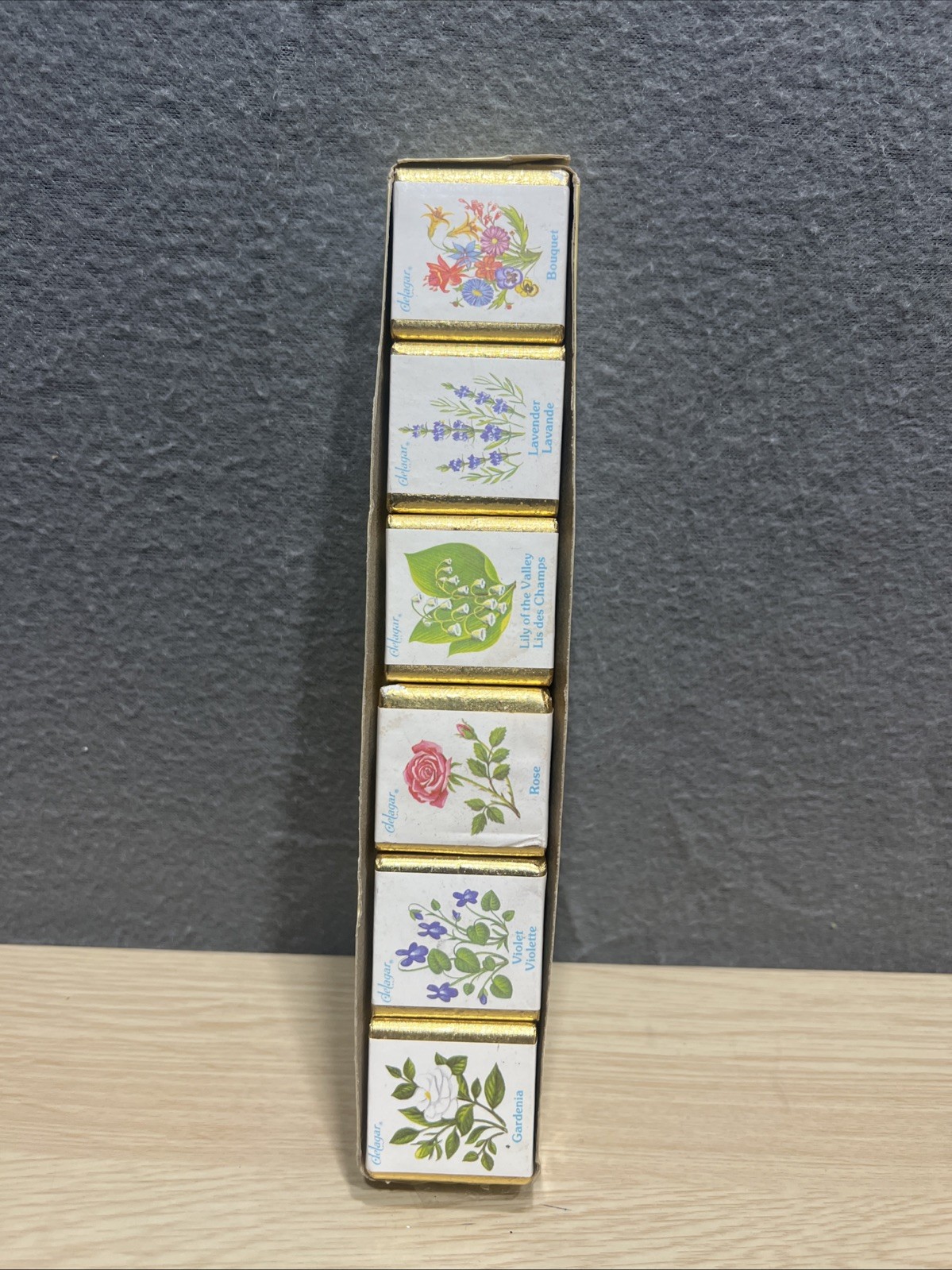 Delagar English Bath Cubes Made in England Set of 6 Floral Scents 9 oz. 250g NOS