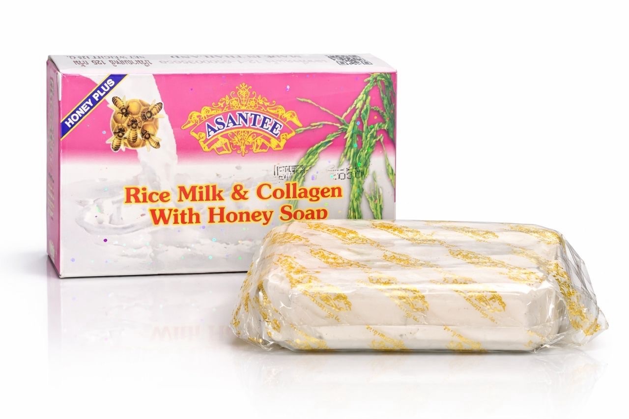 Asantee Honey Plus Rice Milk & Collagen with Honey Body Bar Soap 125 g
