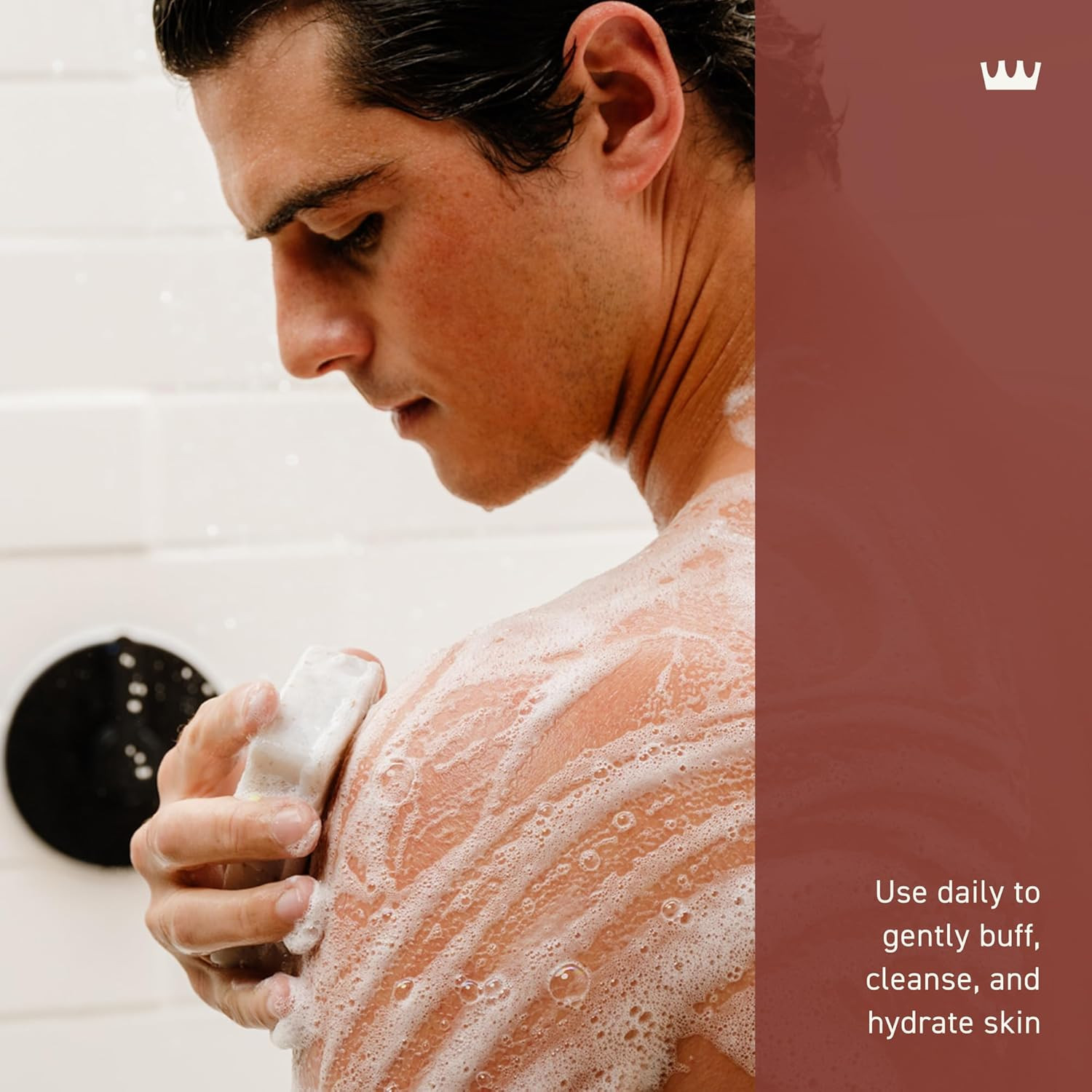 Exfoliating Body Bar for Men, Bourbon & Oak Scent, Multi-Layered Fragrance That
