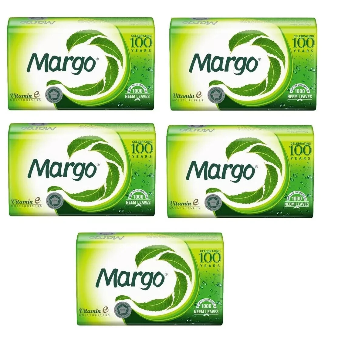 Margo Original Neem Soap With Goodness Of 1000 Neem Leaves, 100g x 5