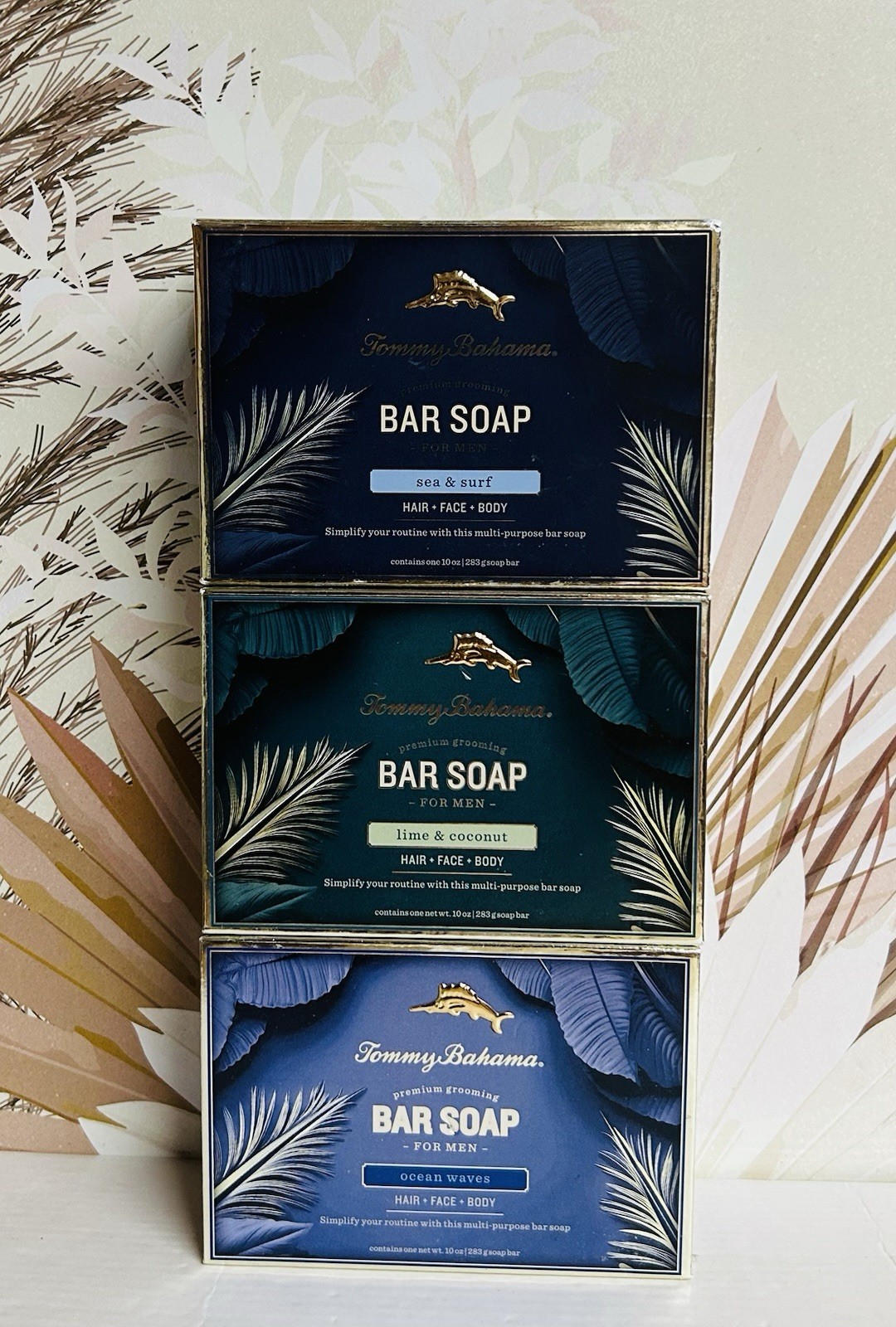3-Pack Tommy Bahama ~ Sea Surf, Lime Coconut & Ocean Waves Bar Soap for Men 10oz