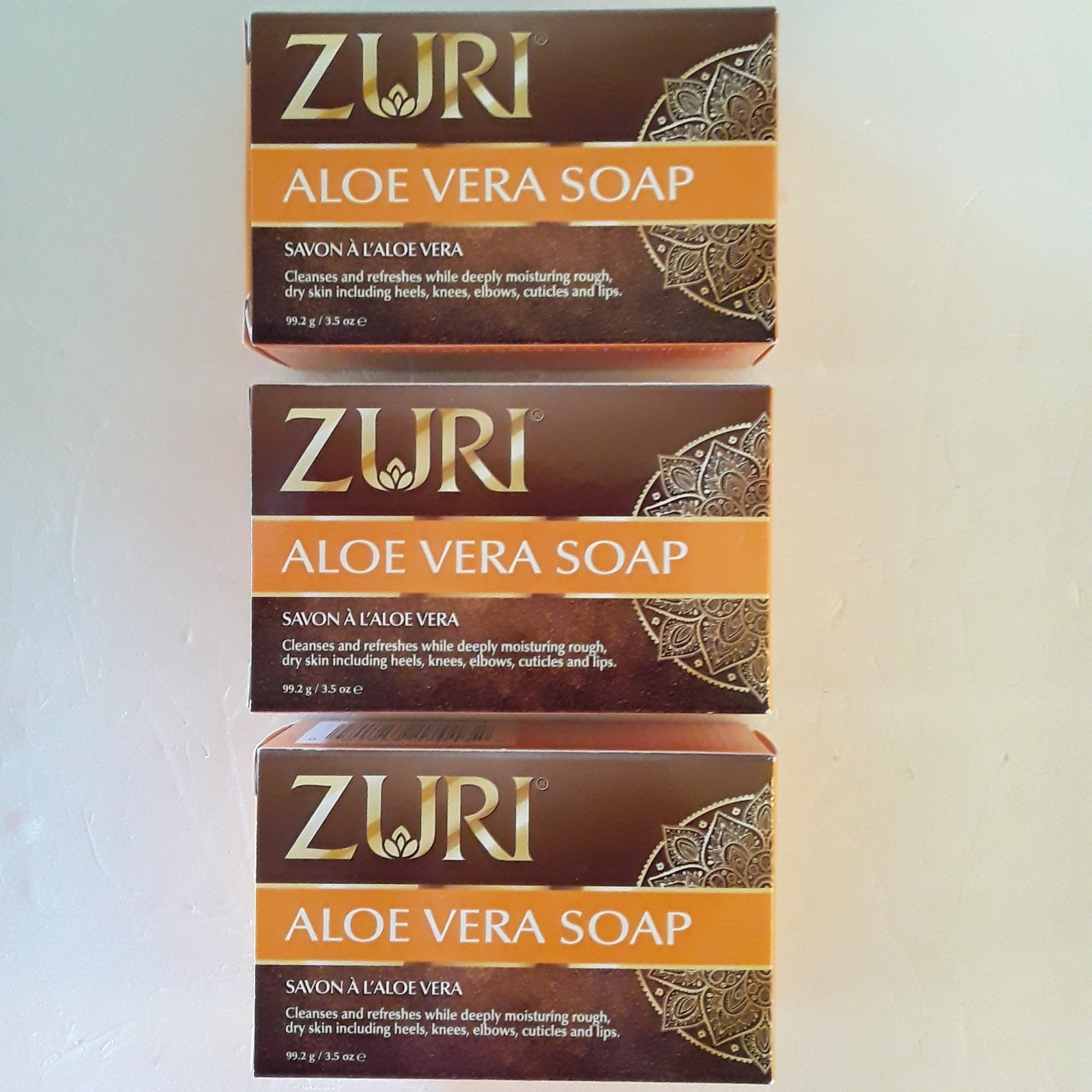 Aloe Vera Soap, Zuri Lot of 3 – 3.5oz Bars, Deeply Moisturizing Rough Dry Skin
