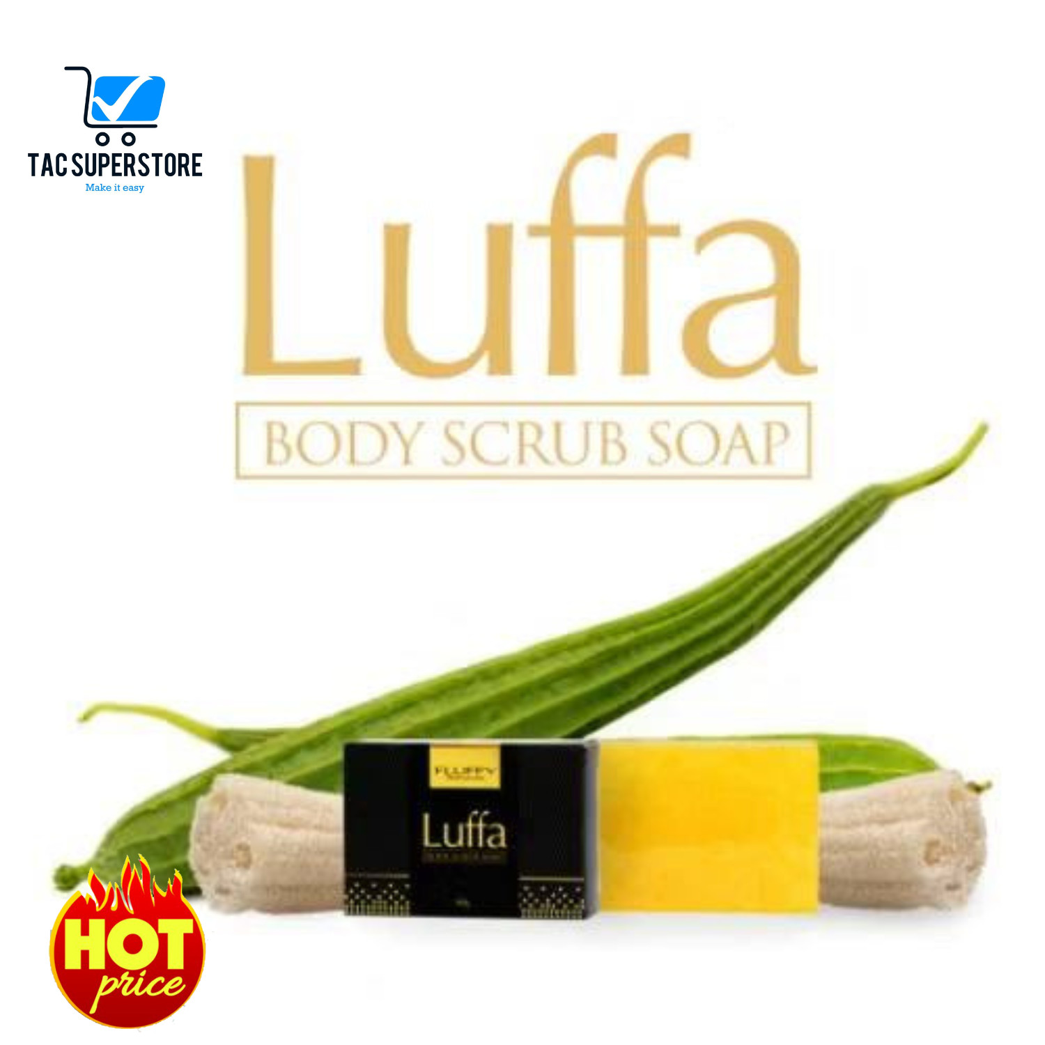 1 box Original Fluffy Luffa Body Scrub Bar Soap Remove Dirt dead skin cell 80g