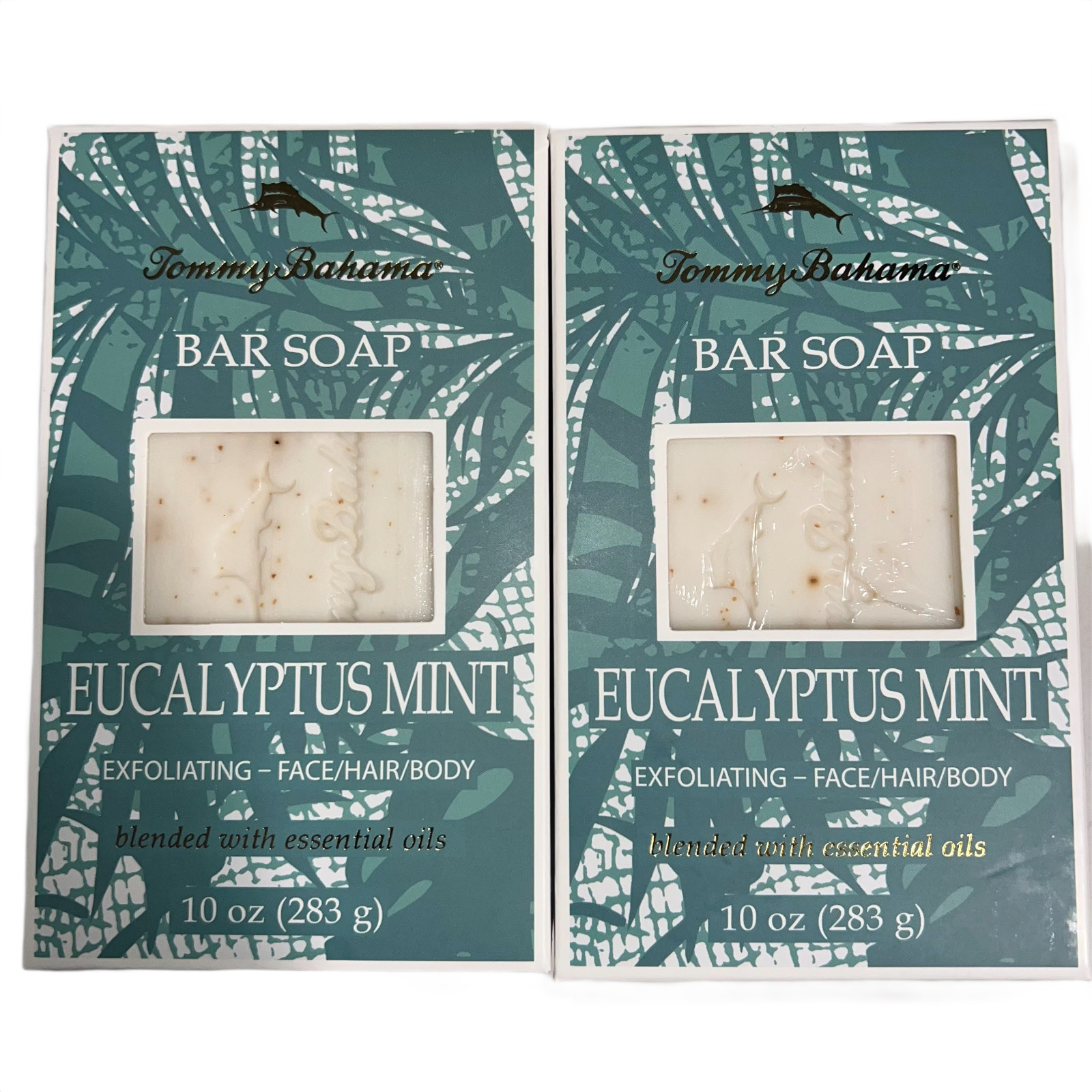 2x Tommy Bahama Eucalyptus Mint Exfoliating Bar Soap 10 oz Each – New