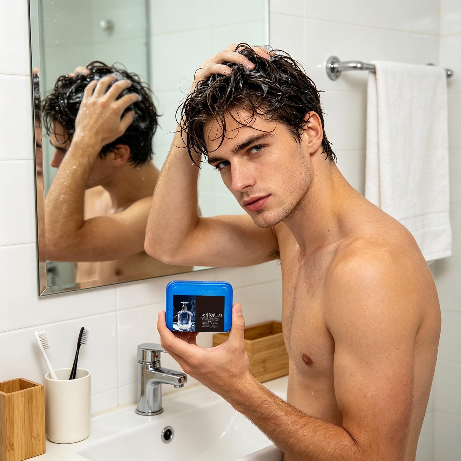 Men Cologne Fragrance Soap Essential Oil Soap Skin Cleansing Bath Handmade Soap