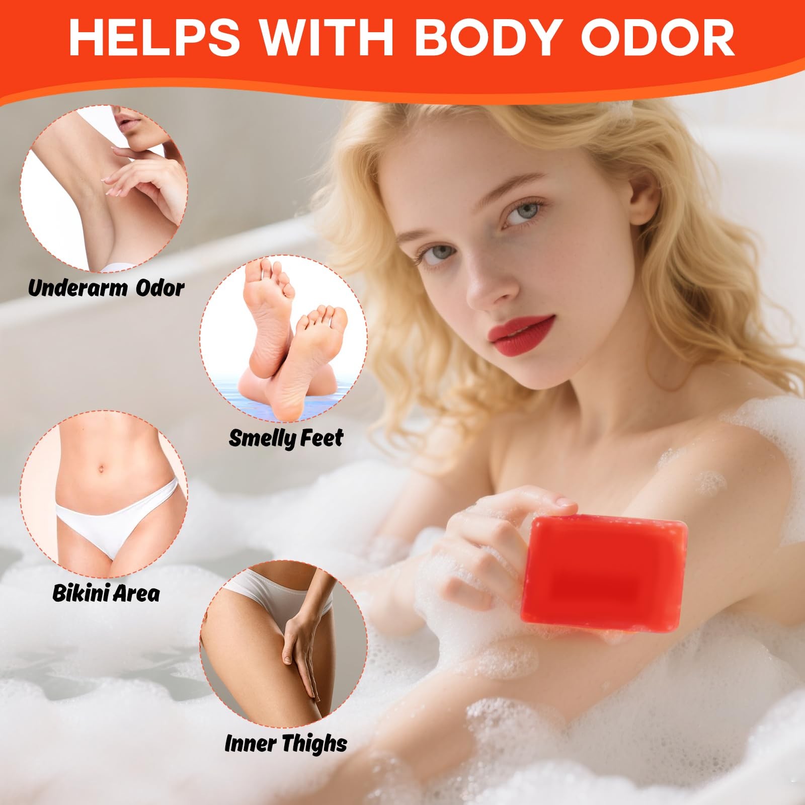 3 PCS Persimmon Soap Bar for Body Odor Control, Natural Body Bar Soap for Old…