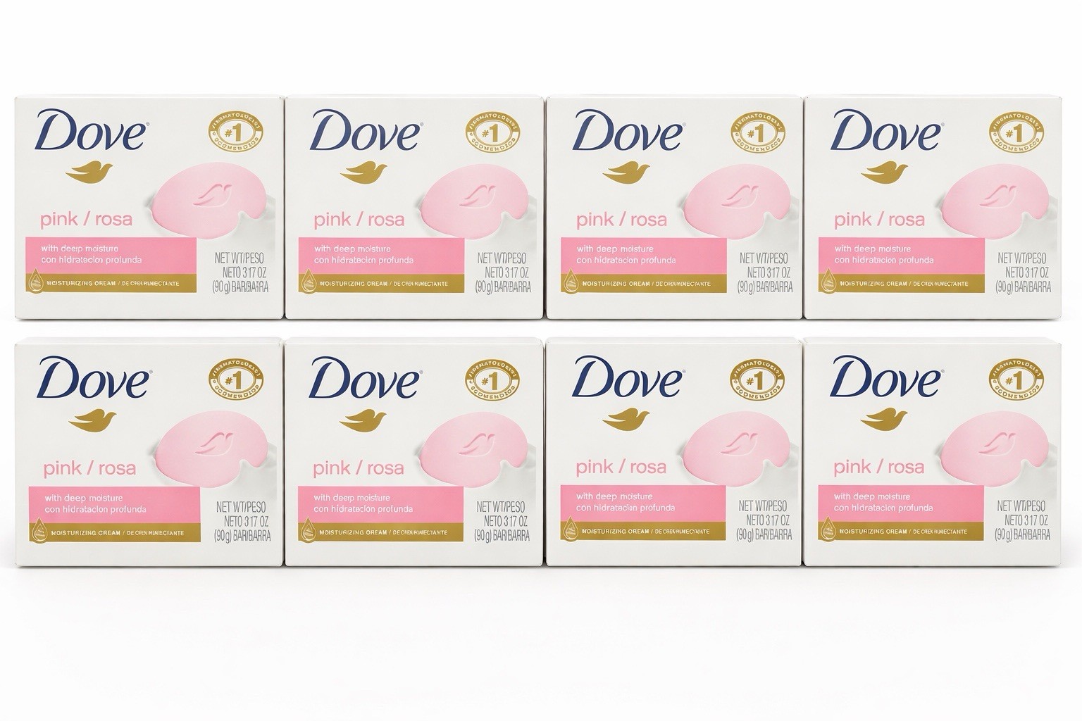 Dove Pink Beauty Cream Bar Soap, 90Gram / 3.17 Ounce Bars (Pack of 8)