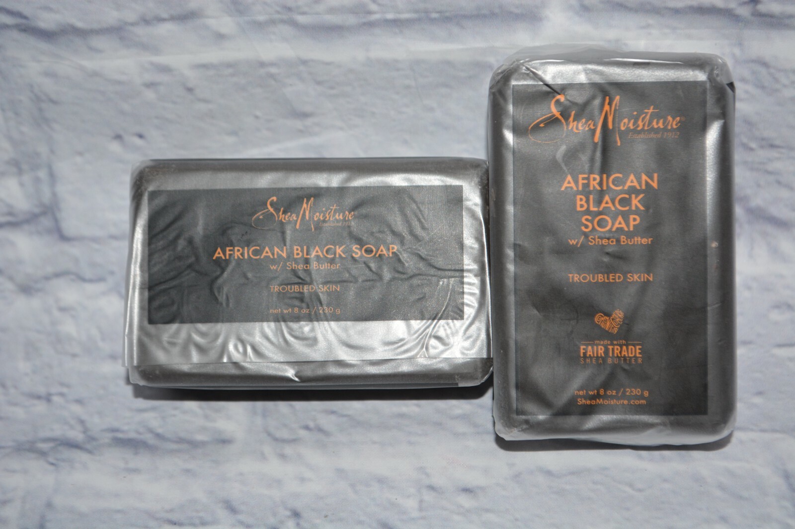 2 SHEA MOISTURE AFRICAN BLACK SOAP W/ SHEA BUTTER TROUBLED SKIN BODY BAR 8 OZ