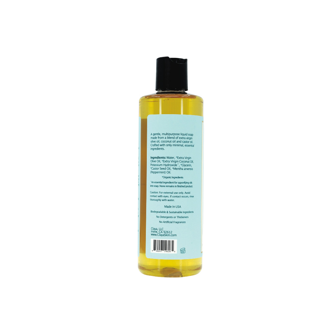 Liquid Castile Soap (Pump Cap) – Organic Ingredients, Gentle For Sensitive Skin