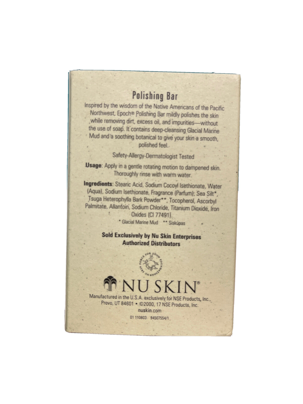 Nu Skin Epoch Polishing Bar Brand New 3.4oz. Cleanses, Exfoliates. Many Uses!
