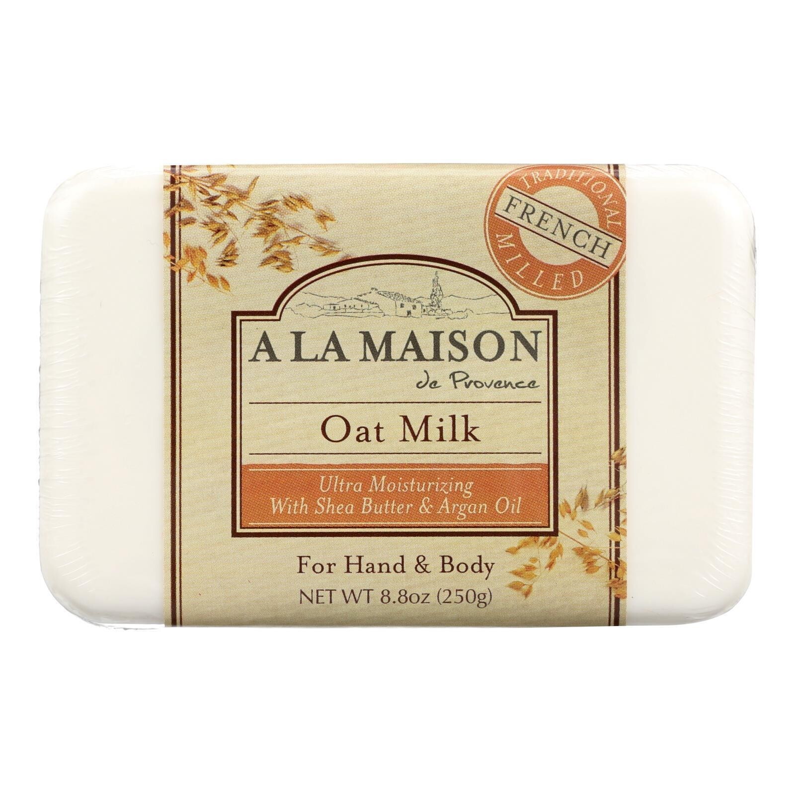 A La Maison Moisturizing French-Milled Soap Oat Milk Large 8.8 Ounce Bar