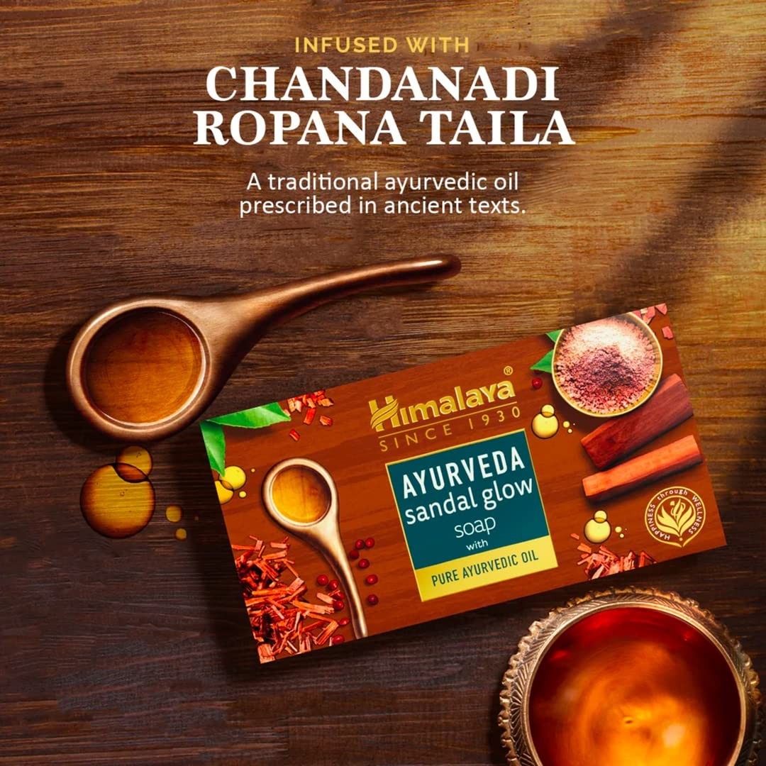 Himalaya Ayurveda Sandal Glow Soap, 75 g (Pack of 4)