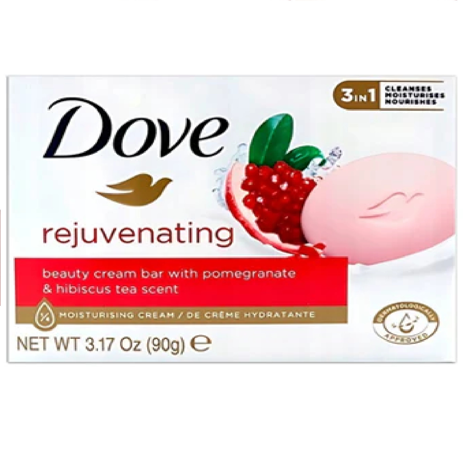 Dove Rejuvenating Pomegranate & Hibiscus Soap Bar 90g / 1.7oz (Pack Of 8)