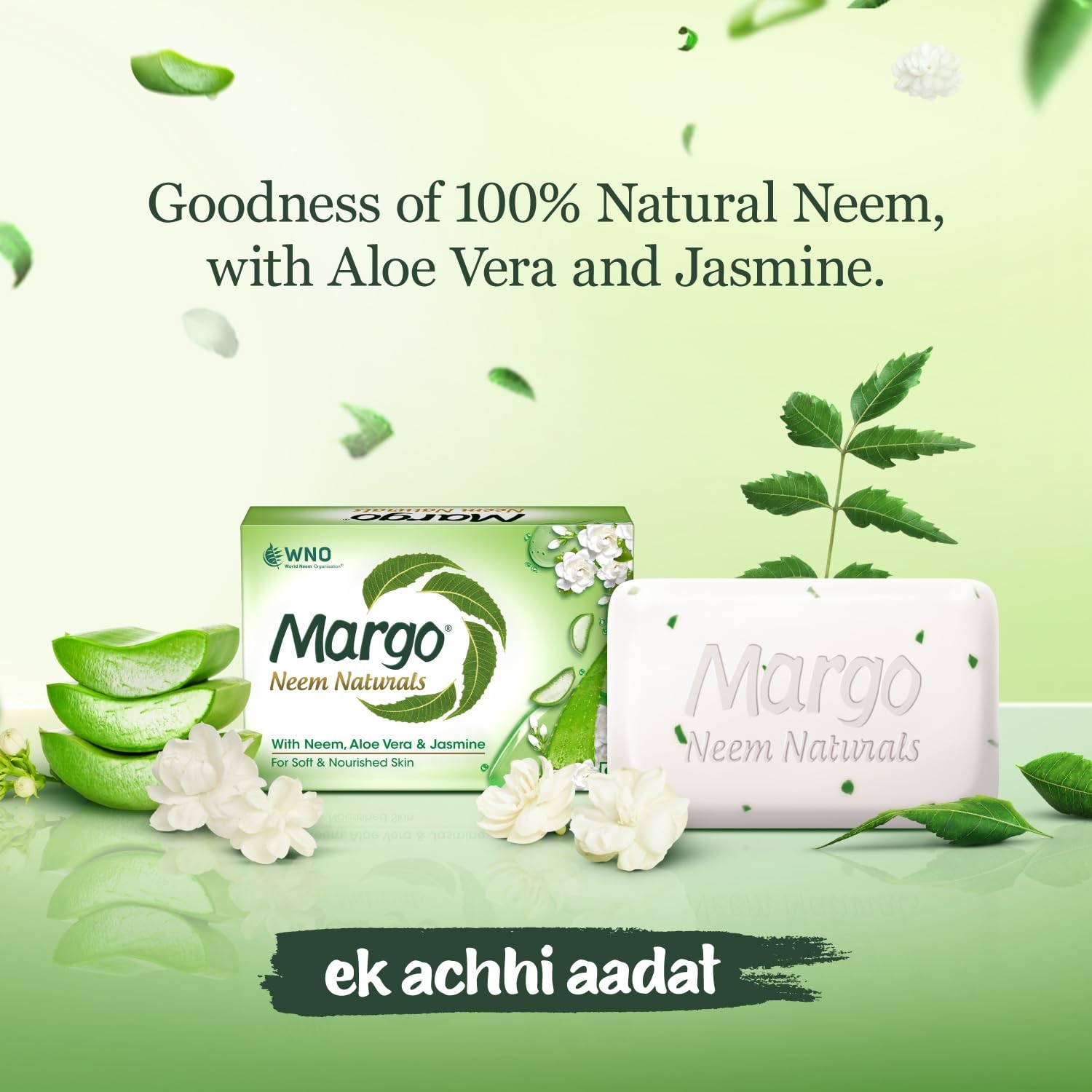 Margo Neem Naturals Soap with Goodness of 1000 Neem Leaves (100gm X Pack of 5)