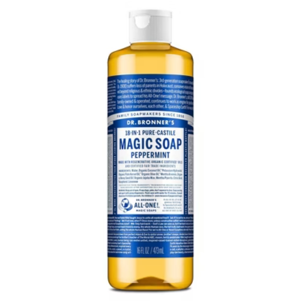 Dr. Bronners Magic Pure Castile Liquid Soap Bodywash – Peppermint – 16 fl oz